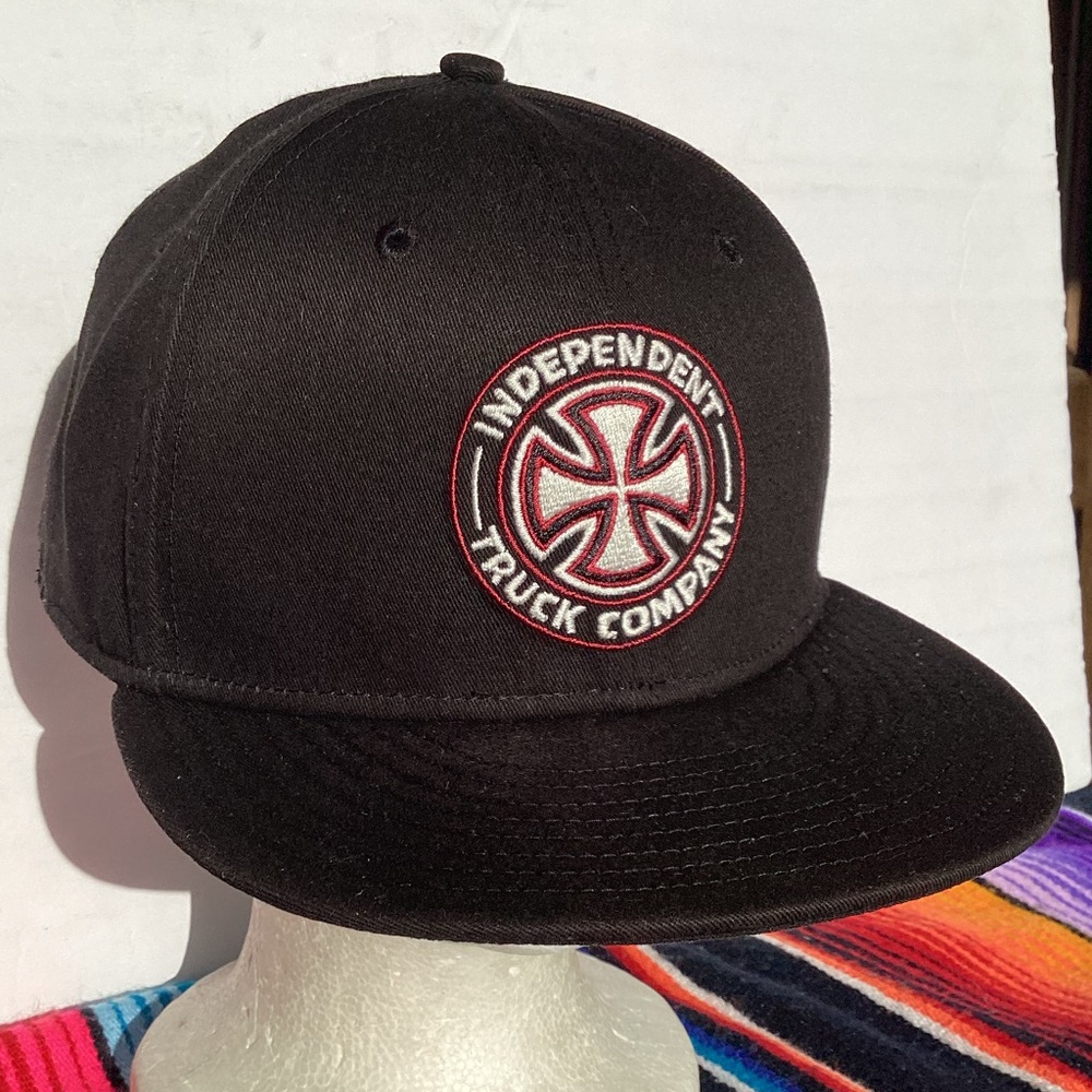 New Era Black Independent Truck Company Patch Cap with Red & White Accents
